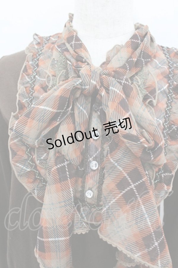 画像3: axes femme / チェックフリルトップス  ブラウン I-26-02-08-035-AX-TO-HR-ZI (3)