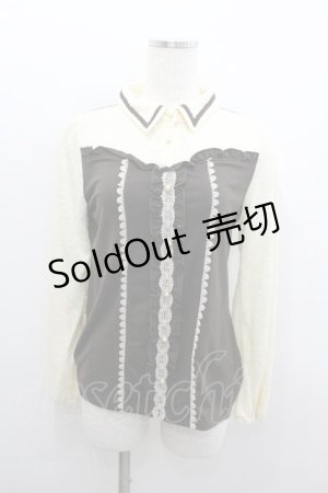 画像: axes femme / ビスチェ切り替えプルオーバー  ブラウンＸアイボリー I-26-02-08-036-AX-TO-SA-ZI