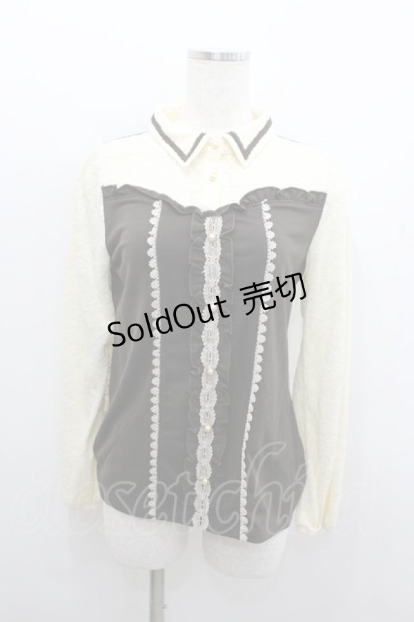 画像1: axes femme / ビスチェ切り替えプルオーバー  ブラウンＸアイボリー I-26-02-08-036-AX-TO-SA-ZI (1)