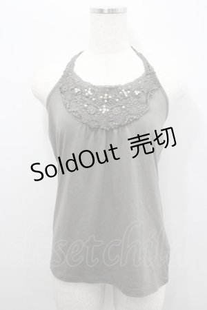 画像: axes femme / /レースホルターネック  カーキ I-26-02-08-042-AX-TO-HR-ZI