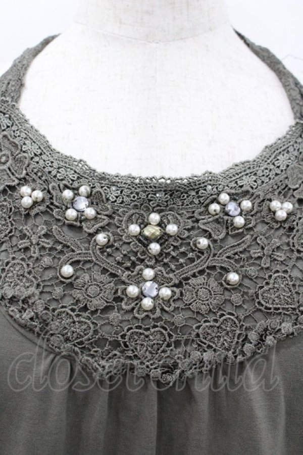 画像3: axes femme / /レースホルターネック  カーキ I-26-02-08-042-AX-TO-HR-ZI (3)