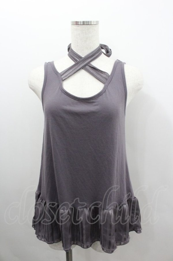 画像1: axes femme / ホルター付きアンサンブルプルオーバー  パープル I-26-02-08-043-AX-TO-SA-ZI (1)