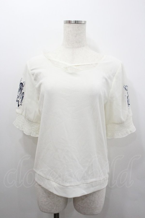 画像1: axes femme / ラメール刺繍トップス  白 I-26-02-08-005-AX-TO-SA-ZI (1)