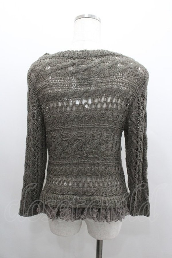 画像3: axes femme / リボン編み風ニットトップス  カーキ I-26-02-08-044-AX-TO-SA-ZI (3)