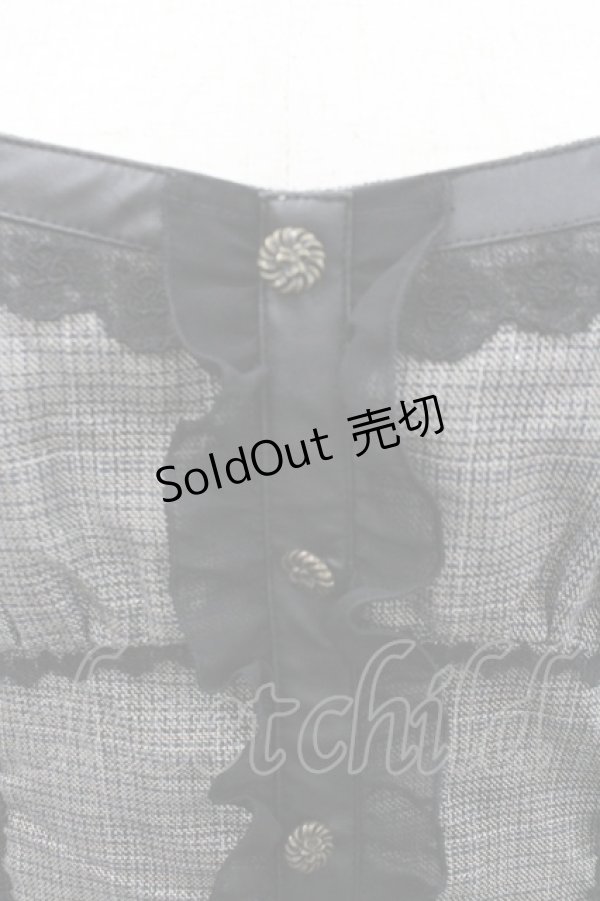 画像2: axes femme / チェック柄ペプラムトップス  黒チェック I-26-02-08-046-AX-TO-SA-ZI (2)