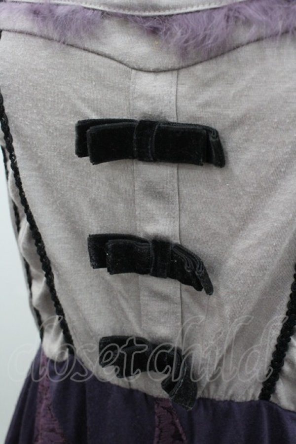 画像2: axes femme / レース切り替えキャミチュニック  グレーＸパープル I-26-02-08-048-AX-TO-SA-ZI (2)