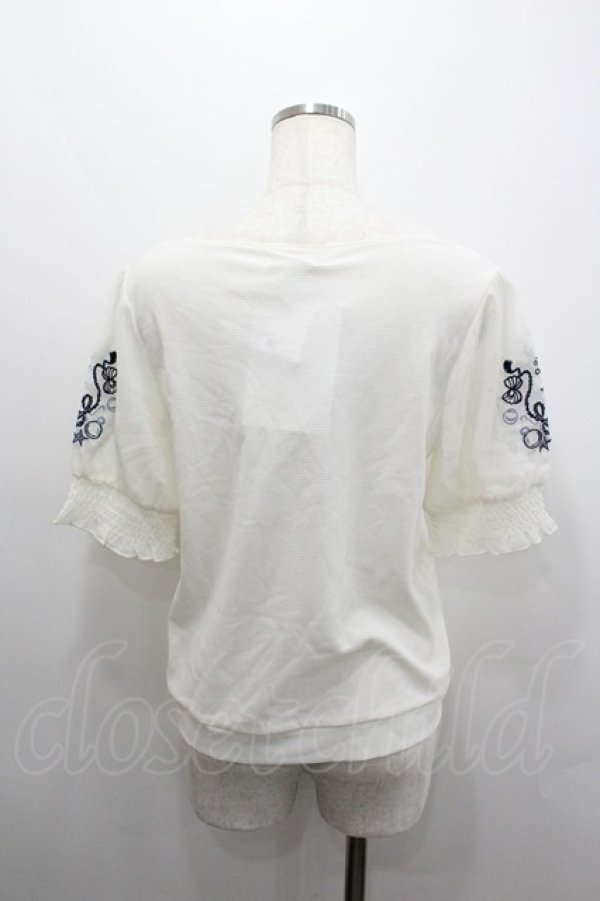 画像3: axes femme / ラメール刺繍トップス  白 I-26-02-08-005-AX-TO-SA-ZI (3)