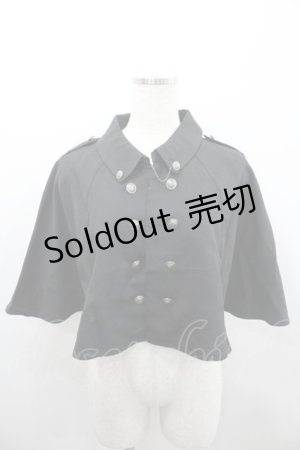 画像: axes femme / チェーン付きダブル釦ケープ  黒 I-26-02-08-055-AX-JA-SA-ZI