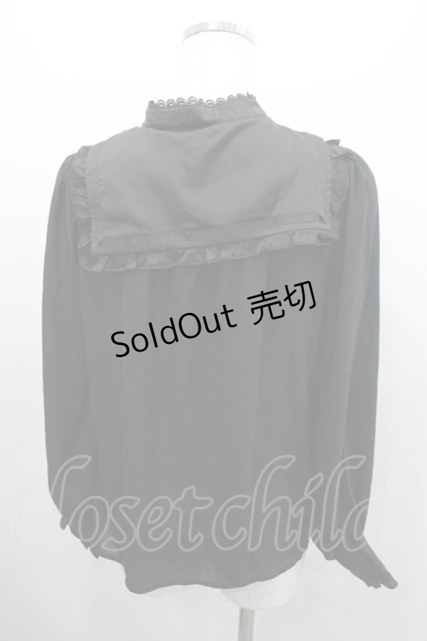 画像3: axes femme kawaii / セーラー立ち襟ブラウス  黒 I-26-02-08-056-AX-BL-HR-ZI (3)