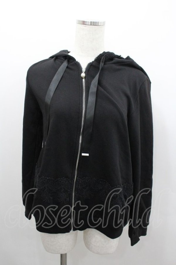 画像1: axes femme / レースフードパーカー  黒 I-26-02-08-057-AX-TO-SA-ZI (1)