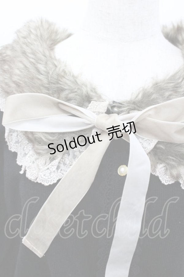 画像2: axes femme / ファー付ニットカーデ  黒Ｘブラウン I-26-02-08-059-AX-TO-SA-ZI (2)