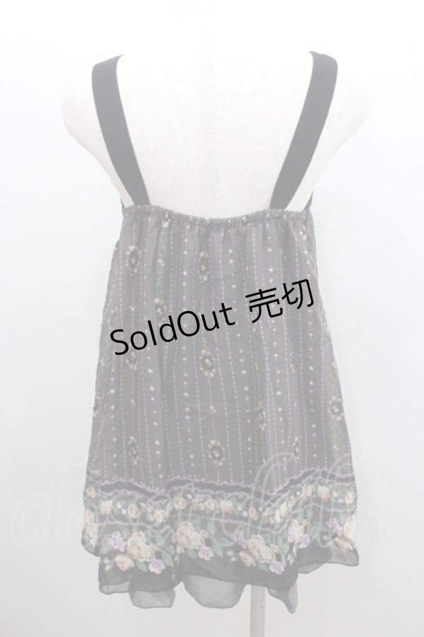 画像3: axes femme / ストライプフラワープリントノースリーブトップス  グレーＸ黒 I-26-02-08-060-AX-TO-SA-ZI (3)