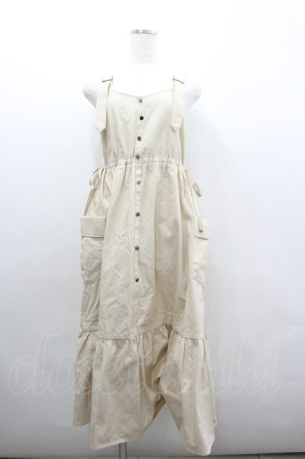 画像1: axes femme POETIQUE / カーゴデザインティアードワンピース  アイボリー I-26-02-08-061-AX-OP-SA-ZI (1)