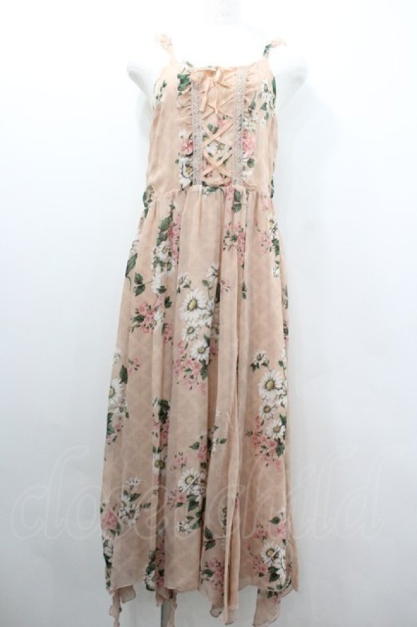 画像1: axes femme / 大花柄マキシワンピース  ピンク I-26-02-08-064-AX-OP-SA-ZI (1)