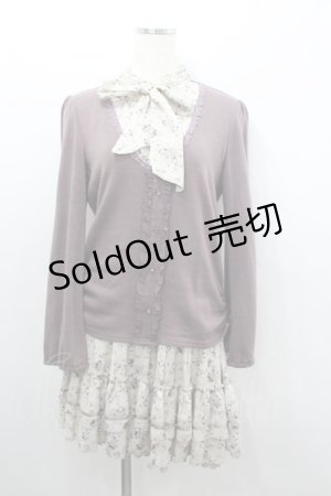 画像: axes femme / ローズpt重ね着風ワンピース  ピンクＸアイボリー I-26-02-08-070-AX-OP-SA-ZI