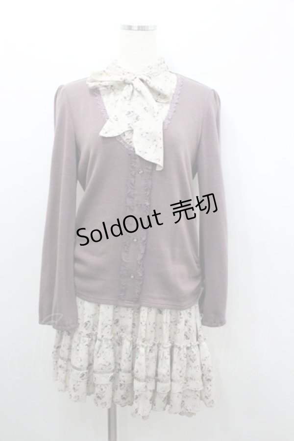 画像1: axes femme / ローズpt重ね着風ワンピース  ピンクＸアイボリー I-26-02-08-070-AX-OP-SA-ZI (1)