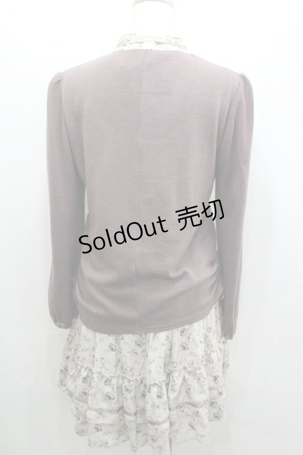 画像3: axes femme / ローズpt重ね着風ワンピース  ピンクＸアイボリー I-26-02-08-070-AX-OP-SA-ZI (3)