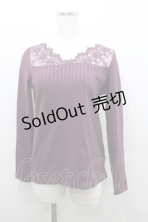 画像: axes femme / 繊細レース長袖インナー  パープル I-26-02-08-071-AX-TO-HR-ZI