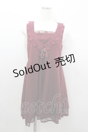 画像: axes femme / ウエストレースアップワンピース  ボルドー I-26-02-08-072-AX-OP-SA-ZI