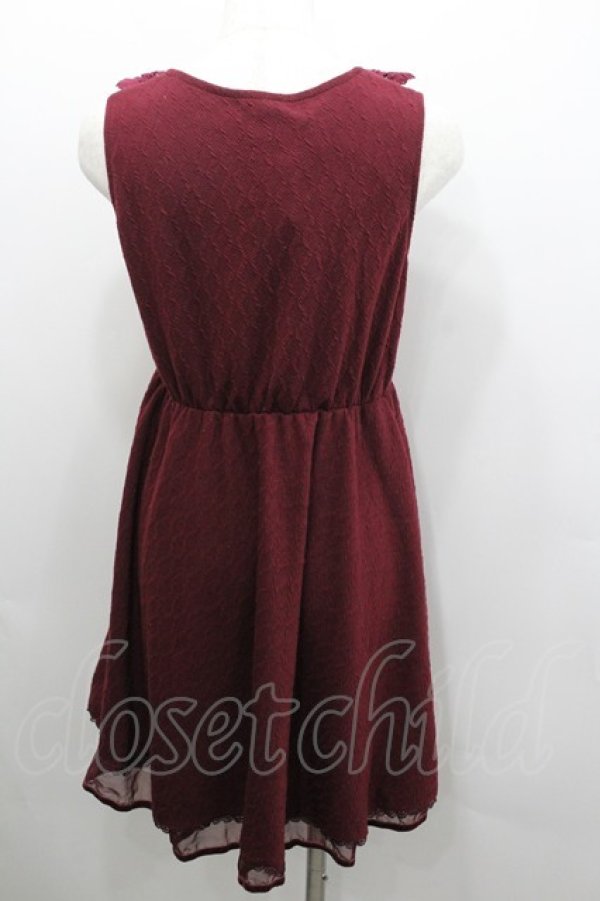 画像3: axes femme / ウエストレースアップワンピース  ボルドー I-26-02-08-072-AX-OP-SA-ZI (3)