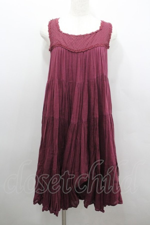 画像1: axes femme / ティアードワンピース  ボルドー I-26-02-08-073-AX-OP-SA-ZI (1)