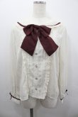 画像1: axes femme / レース襟セーラーブラウス  アイボリーＸボルドー I-26-02-08-008-AX-BL-SA-ZI (1)