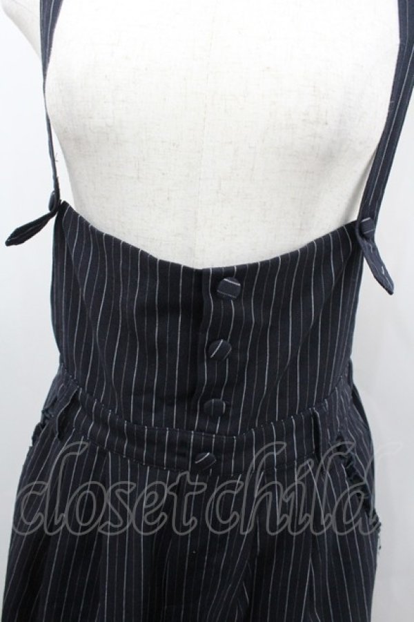 画像2: axes femme / サス付ワイドパンツ  黒Ｘ白 I-26-02-08-076-AX-PA-SA-ZI (2)