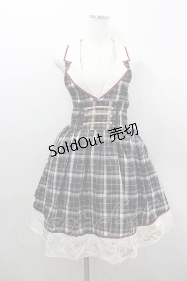 画像1: axes femme / ギフト刺繍ホルターOP M ネイビー I-26-02-08-080-AX-OP-TE-ZI (1)