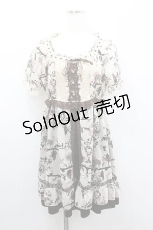 画像: axes femme / シルエットプリントチュニック  ベージュＸブラウン I-26-02-08-086-AX-OP-SA-ZI