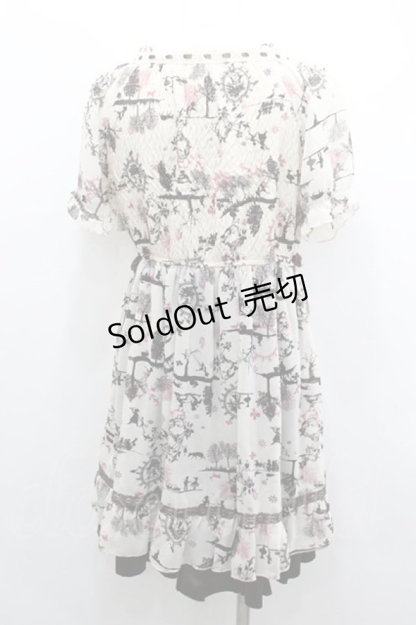 画像3: axes femme / シルエットプリントチュニック  ベージュＸブラウン I-26-02-08-086-AX-OP-SA-ZI (3)