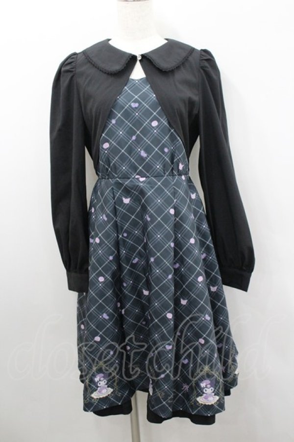 画像1: axes femme POETIQUE / クロミ/ティールームワンピース M 黒 I-26-02-08-087-AX-OP-SA-ZI (1)