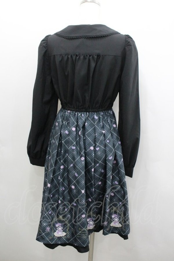 画像3: axes femme POETIQUE / クロミ/ティールームワンピース M 黒 I-26-02-08-087-AX-OP-SA-ZI (3)