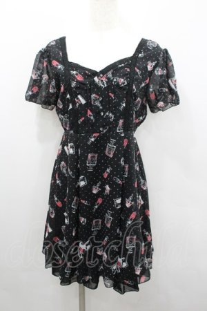 画像: axes femme / コスメ柄ワンピース  黒 I-26-02-08-088-AX-OP-SA-ZI