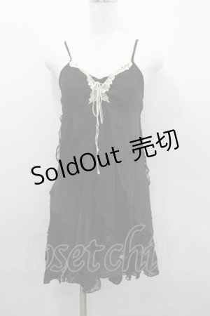 画像: axes femme / 異素材キャミソールチュニック  黒 I-26-02-08-091-AX-TO-SA-ZI