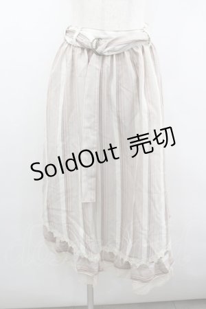 画像: axes femme / マルチストライプイレヘムスカート  ピンク I-26-02-08-094-AX-SK-SA-ZI