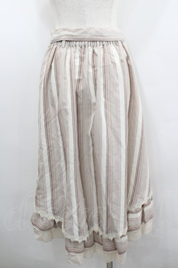 画像3: axes femme / マルチストライプイレヘムスカート  ピンク I-26-02-08-094-AX-SK-SA-ZI (3)