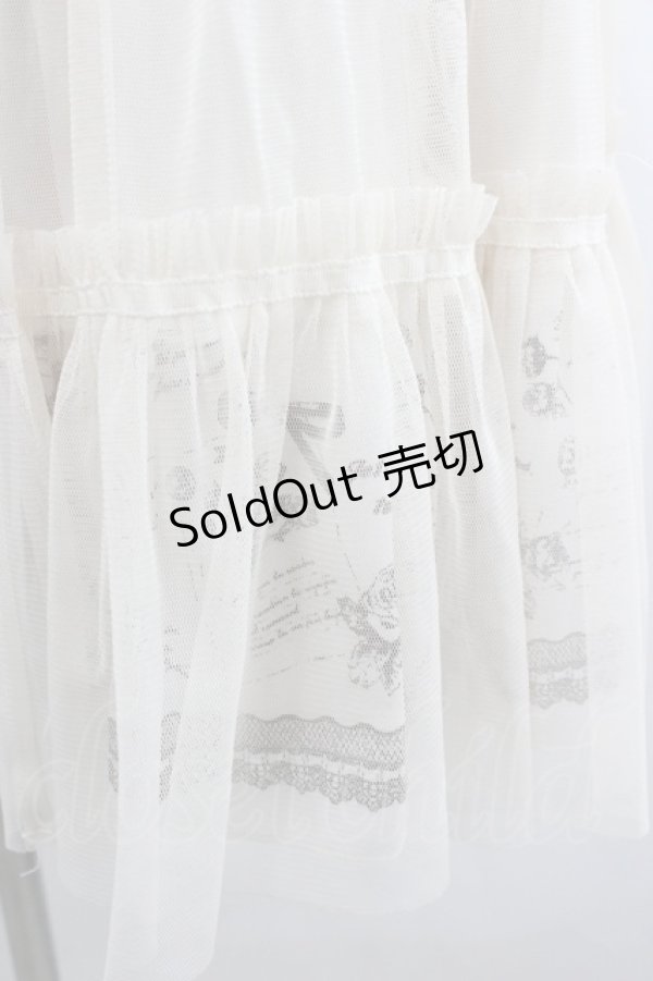 画像2: axes femme / アンティークプリントチュールボリュームスカート M アイボリ- I-26-02-08-096-AX-SK-TE-ZI (2)