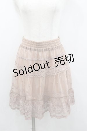 画像: axes femme / ドット刺繍チュールスカート  ピンク I-26-02-08-097-AX-SK-SA-ZI