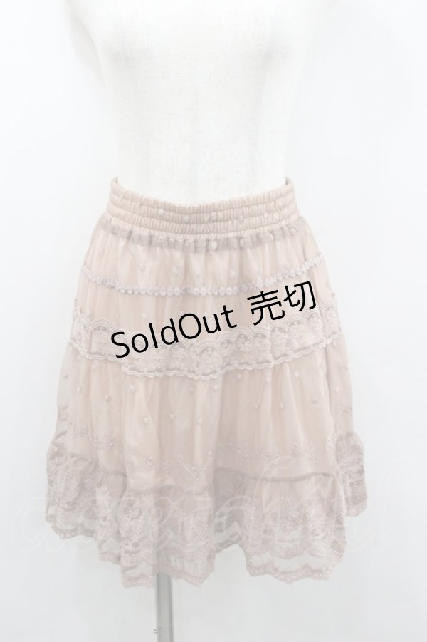 画像1: axes femme / ドット刺繍チュールスカート  ピンク I-26-02-08-097-AX-SK-SA-ZI (1)