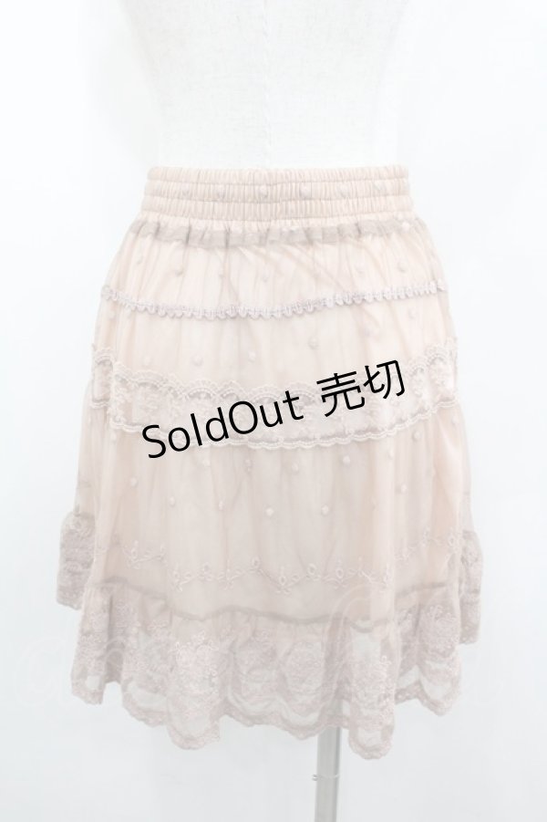 画像3: axes femme / ドット刺繍チュールスカート  ピンク I-26-02-08-097-AX-SK-SA-ZI (3)