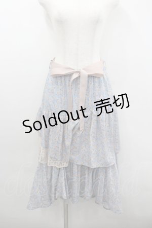 画像: axes femme POETIQUE / フラワーランダムフリルスカート M サックス I-26-02-08-099-AX-SK-SA-ZI