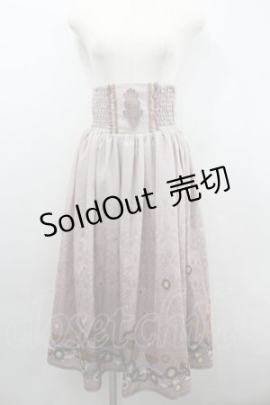 画像: axes femme / アンティーク柄2WAYスカート  ピンク I-26-02-08-100-AX-SK-AS-ZI