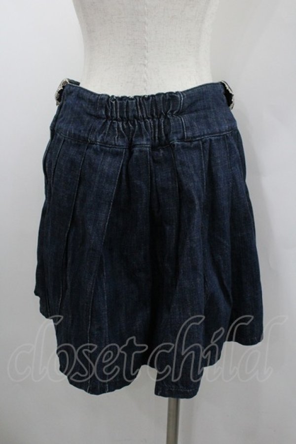 画像2: axes femme / 編み上げリボンデニムスカート  青デニム I-26-02-08-107-AX-SK-SA-ZI (2)