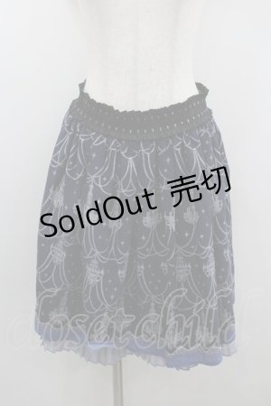 画像: axes femme / シャンデリア柄スカート  ネイビーＸグレー I-26-02-08-108-AX-SK-SA-ZI