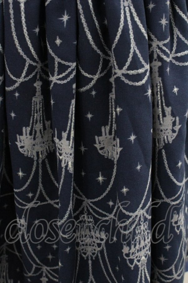 画像2: axes femme / シャンデリア柄スカート  ネイビーＸグレー I-26-02-08-108-AX-SK-SA-ZI (2)