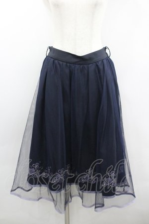 画像: axes femme POETIQUE / マリン裾刺繍スカート  ネイビー I-26-02-08-110-AX-SK-SA-ZI