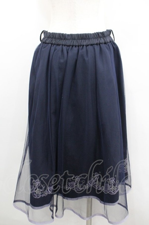 画像3: axes femme POETIQUE / マリン裾刺繍スカート  ネイビー I-26-02-08-110-AX-SK-SA-ZI (3)