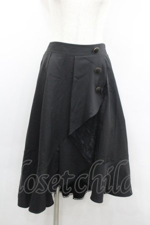 画像: axes femme / 釦付ラッフルスカート M 黒 I-26-02-08-111-AX-SK-TE-ZI