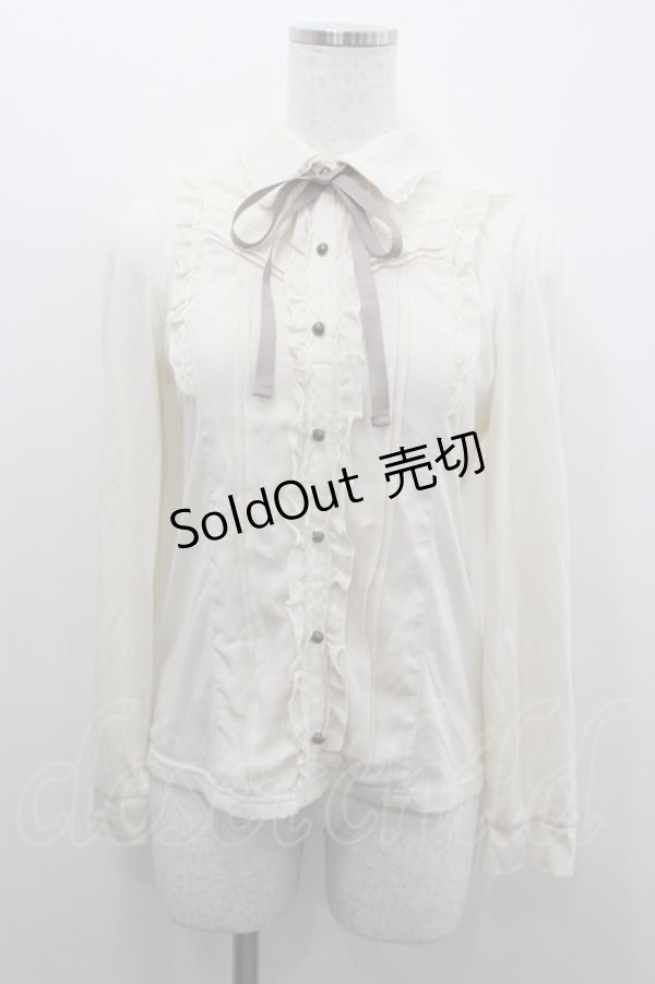 画像1: axes femme / 前立てデザインブラウス風プルオーバー  アイボリー I-26-02-08-012-AX-TO-SA-ZI (1)