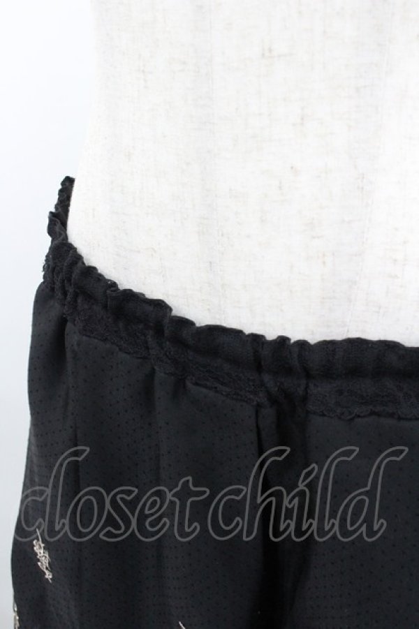 画像2: axes femme / バラ刺繍入りスカート  黒Ｘアイボリー I-26-02-08-114-AX-SK-SA-ZI (2)
